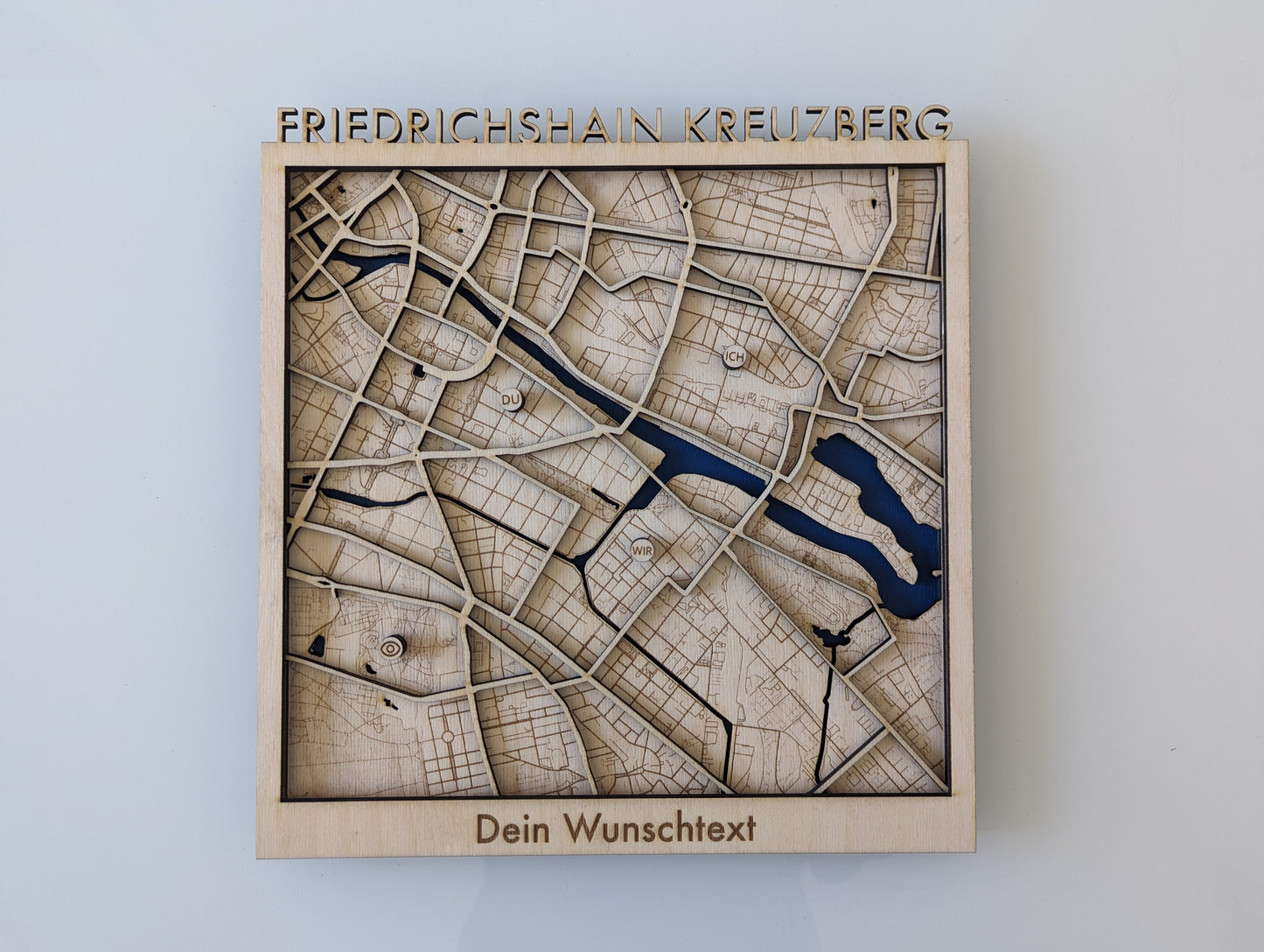 3D-Stadtplan aus Holz als Wandbild | Karte Kunst Geschenk Personalisierbar