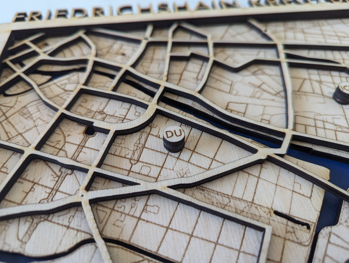 3D-Stadtplan aus Holz als Wandbild | Karte Kunst Geschenk Personalisierbar