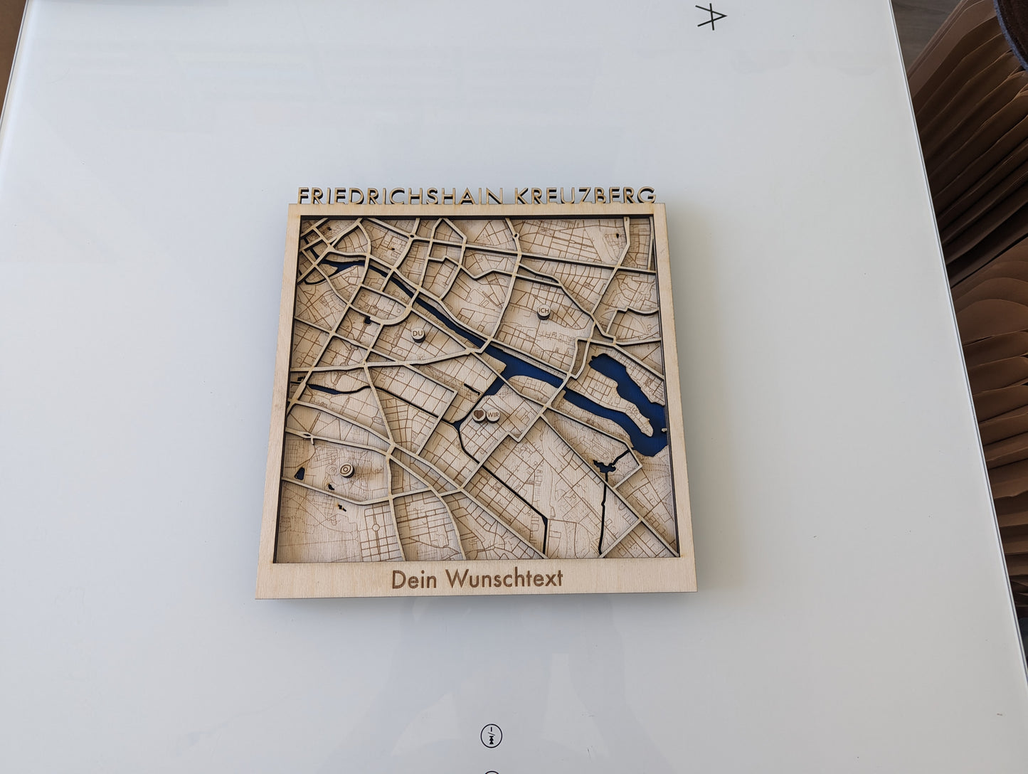 3D-Stadtplan aus Holz als Wandbild | Karte Kunst Geschenk Personalisierbar