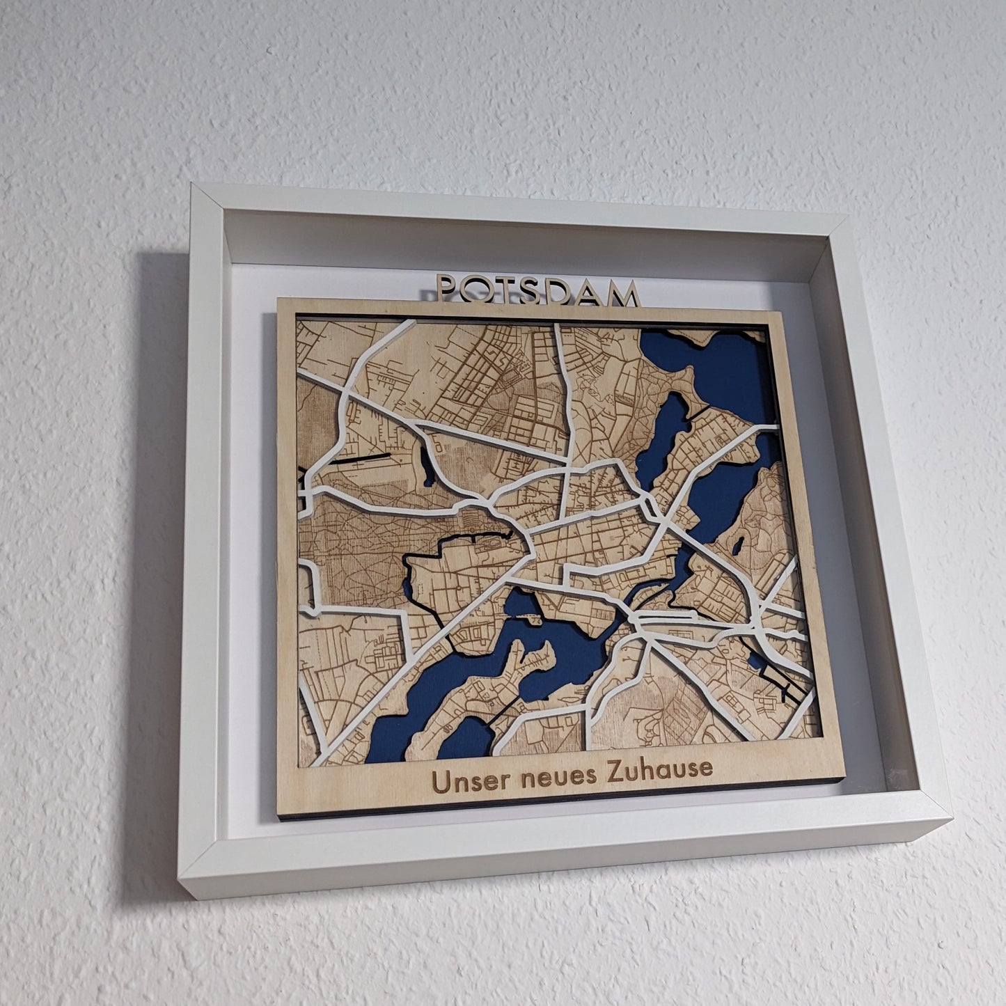3D-Stadtplan aus Holz als Wandbild | Karte Kunst Geschenk Personalisierbar