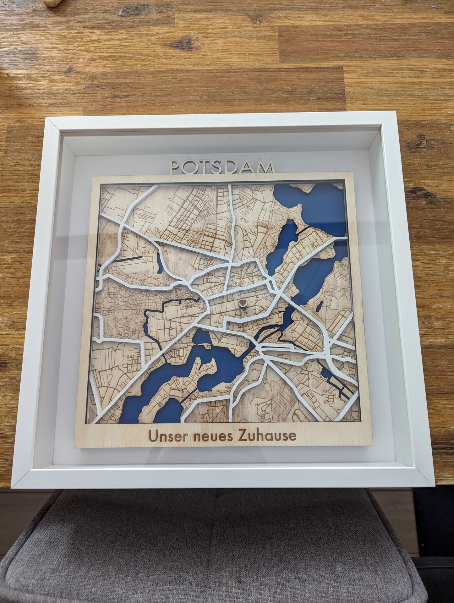 3D-Stadtplan aus Holz als Wandbild | Karte Kunst Geschenk Personalisierbar