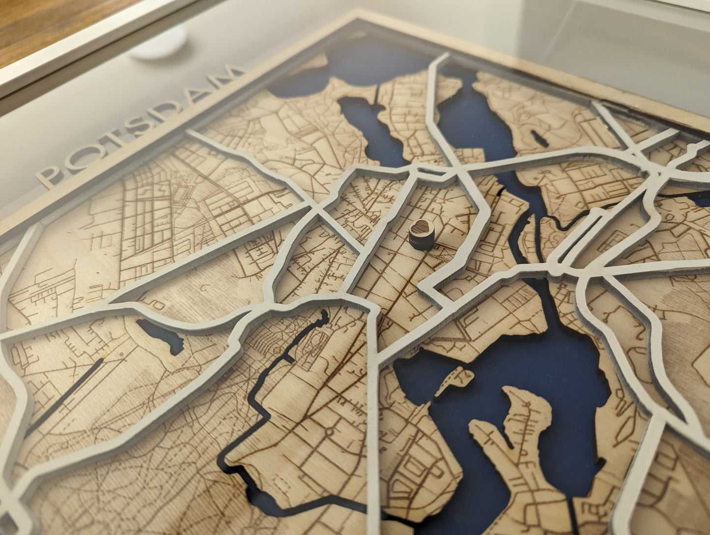 3D-Stadtplan aus Holz als Wandbild | Karte Kunst Geschenk Personalisierbar