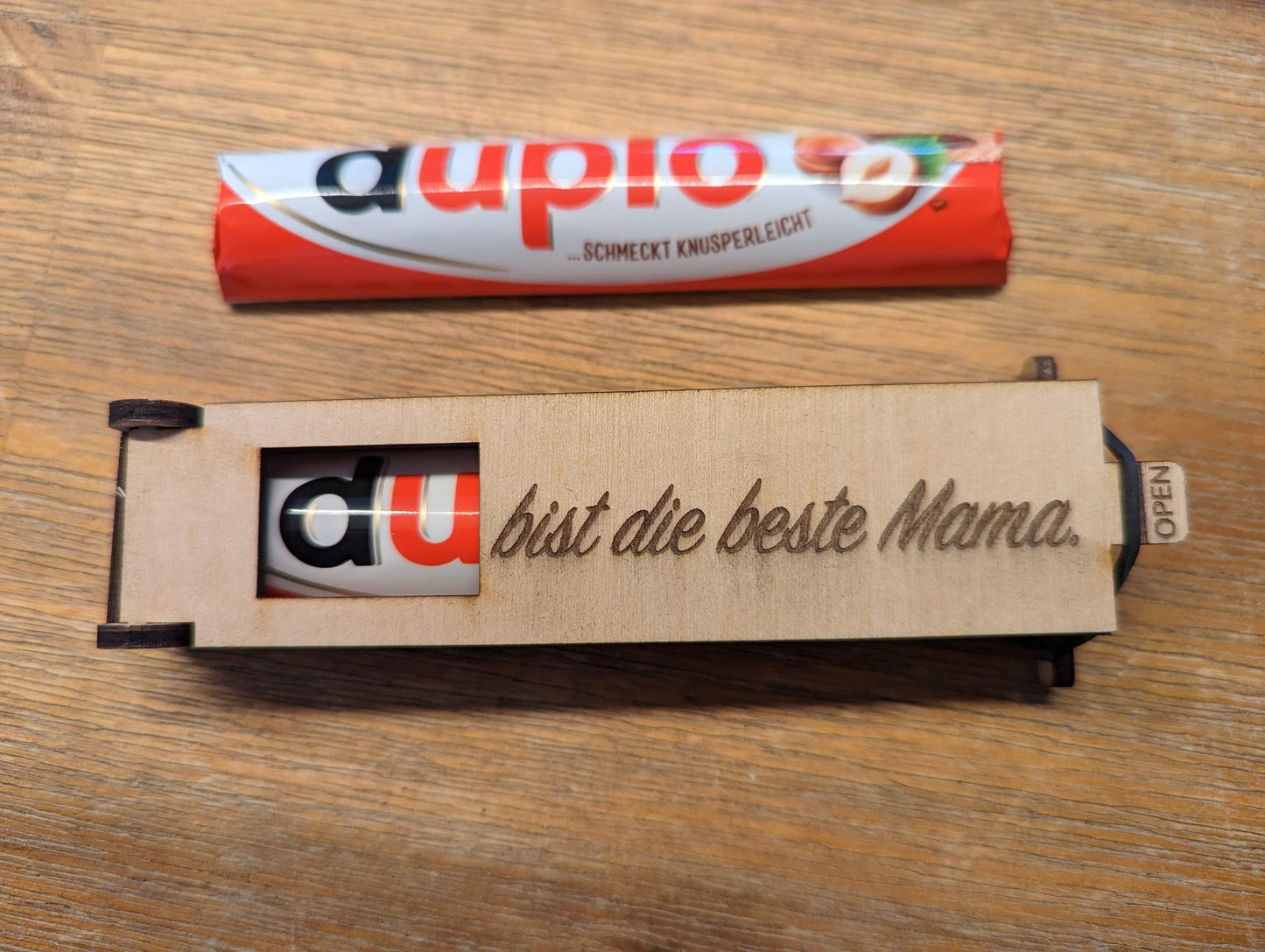 Duplo-Geschenkbox mit Foto und Wunschtext | gravierte Schokoriegel Geschenkbox inkl. Duplo | Kleines Geschenk, Aufmerksamkeit, Mitbringsel
