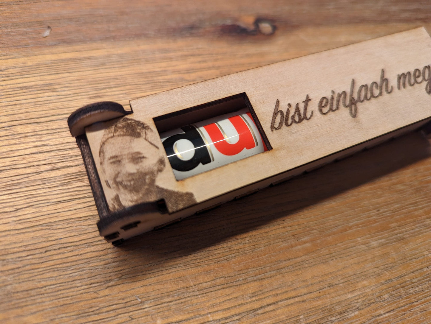 Duplo-Geschenkbox mit Foto und Wunschtext | gravierte Schokoriegel Geschenkbox inkl. Duplo | Kleines Geschenk, Aufmerksamkeit, Mitbringsel