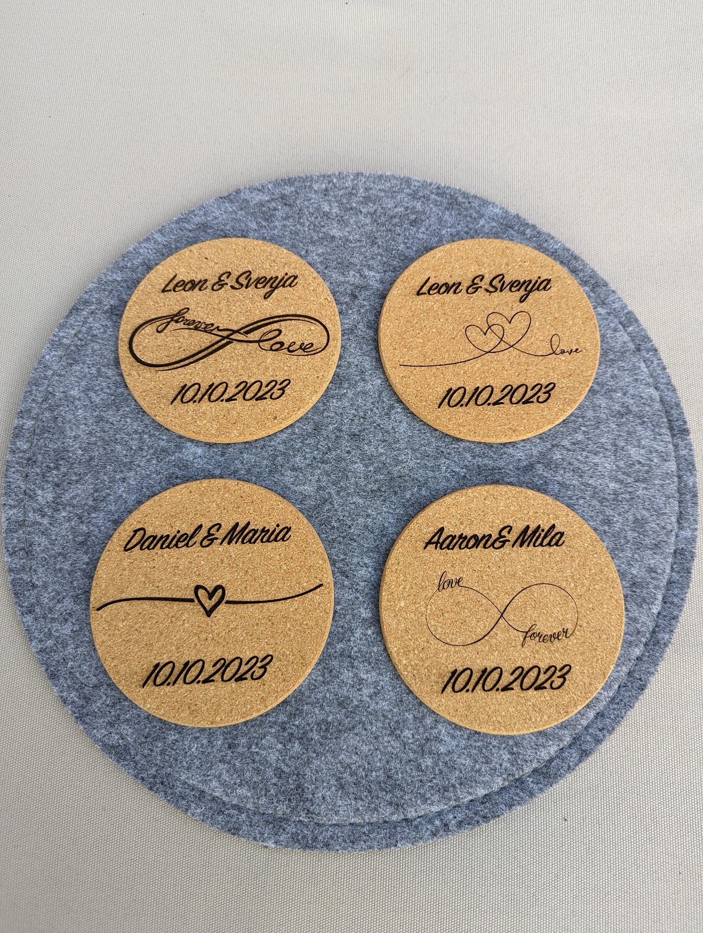 Namensschild | Untersetzer | Tassenuntersetzer | Platzkarte | Gastgeschenk | Glasuntersetzer personalisiert | Kork | Schön dass du da bist