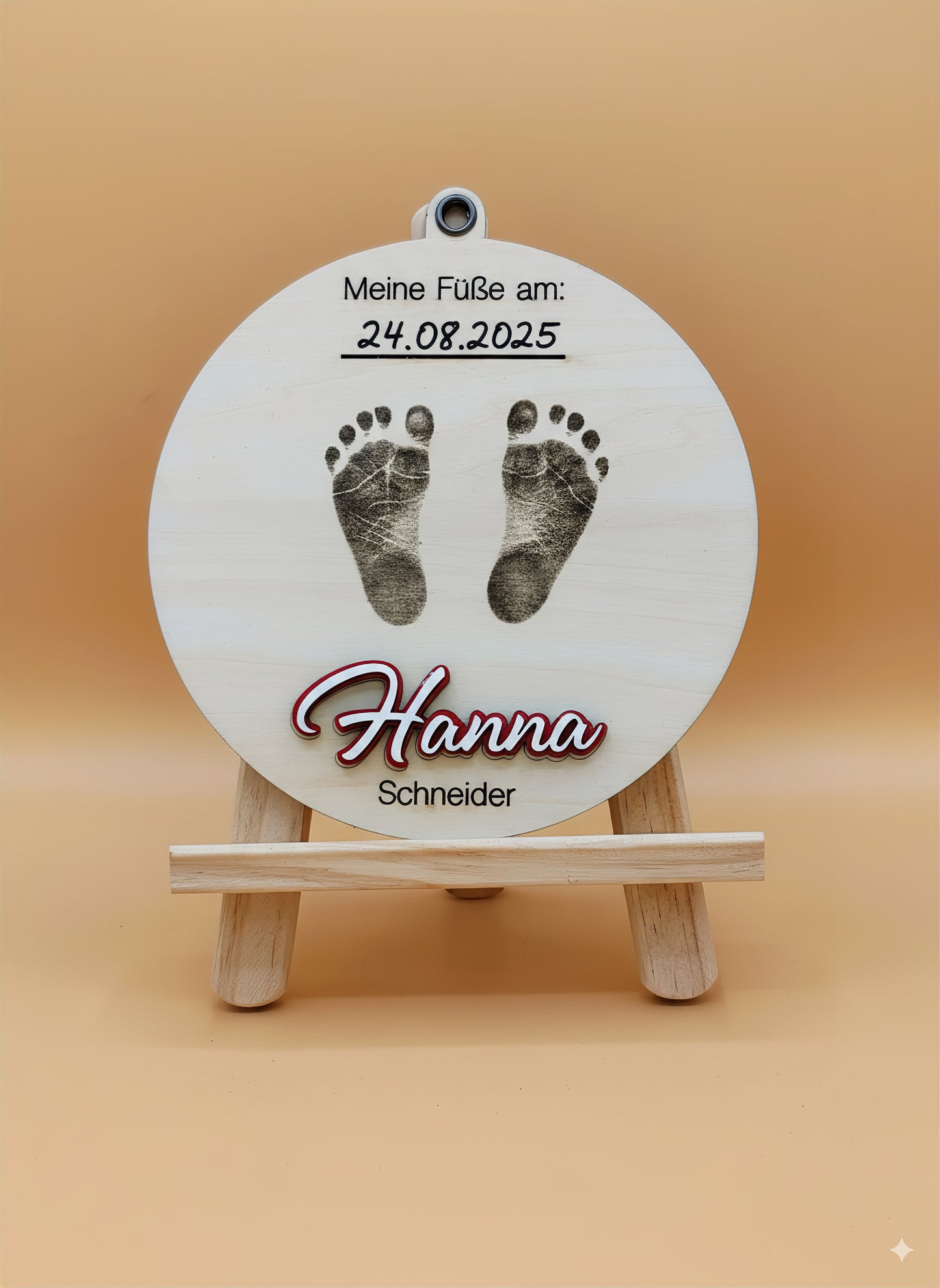 Newborn Holzschild mit graviertem Name & Geburtsdaten, 3er Set, Baby Geburtsschild, Dekoration Babyzimmer, Geschenk zur Geburt,Holzplättchen
