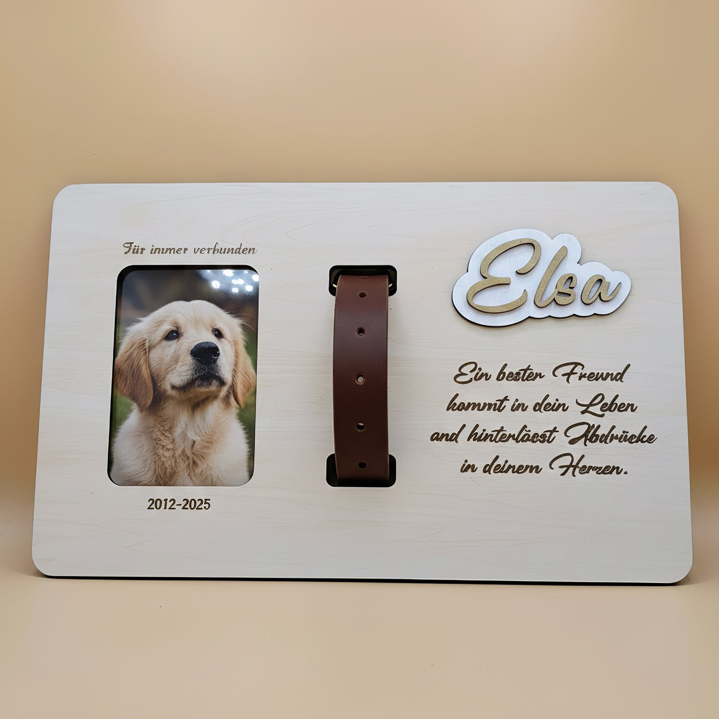Personalisierte Haustier-Gedenkplatte | Hundetrauer, Fotogravur, Name, Lebensdaten, individueller Spruch, Hundebesitzer Geschenk
