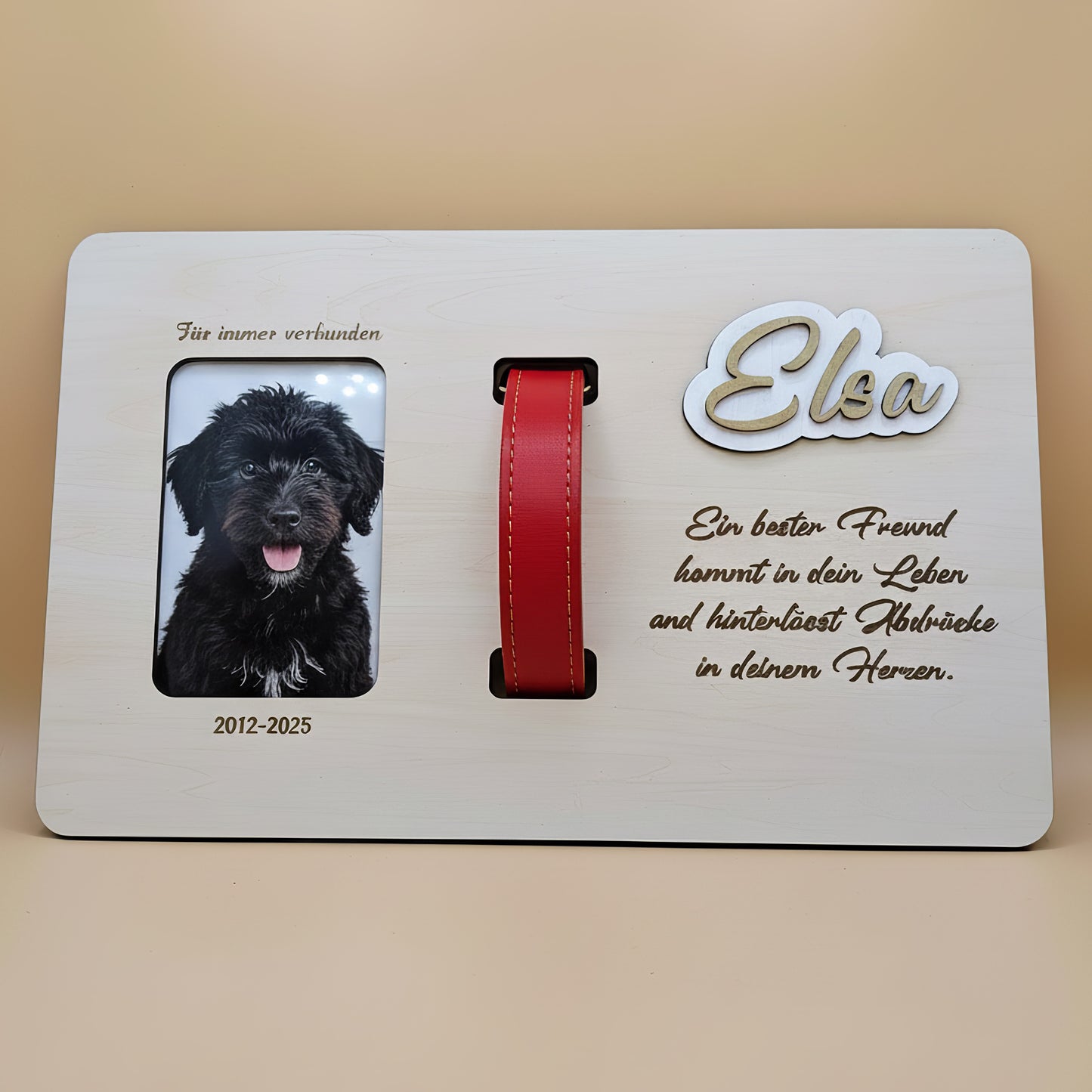 Personalisierte Haustier-Gedenkplatte | Hundetrauer, Fotogravur, Name, Lebensdaten, individueller Spruch, Hundebesitzer Geschenk