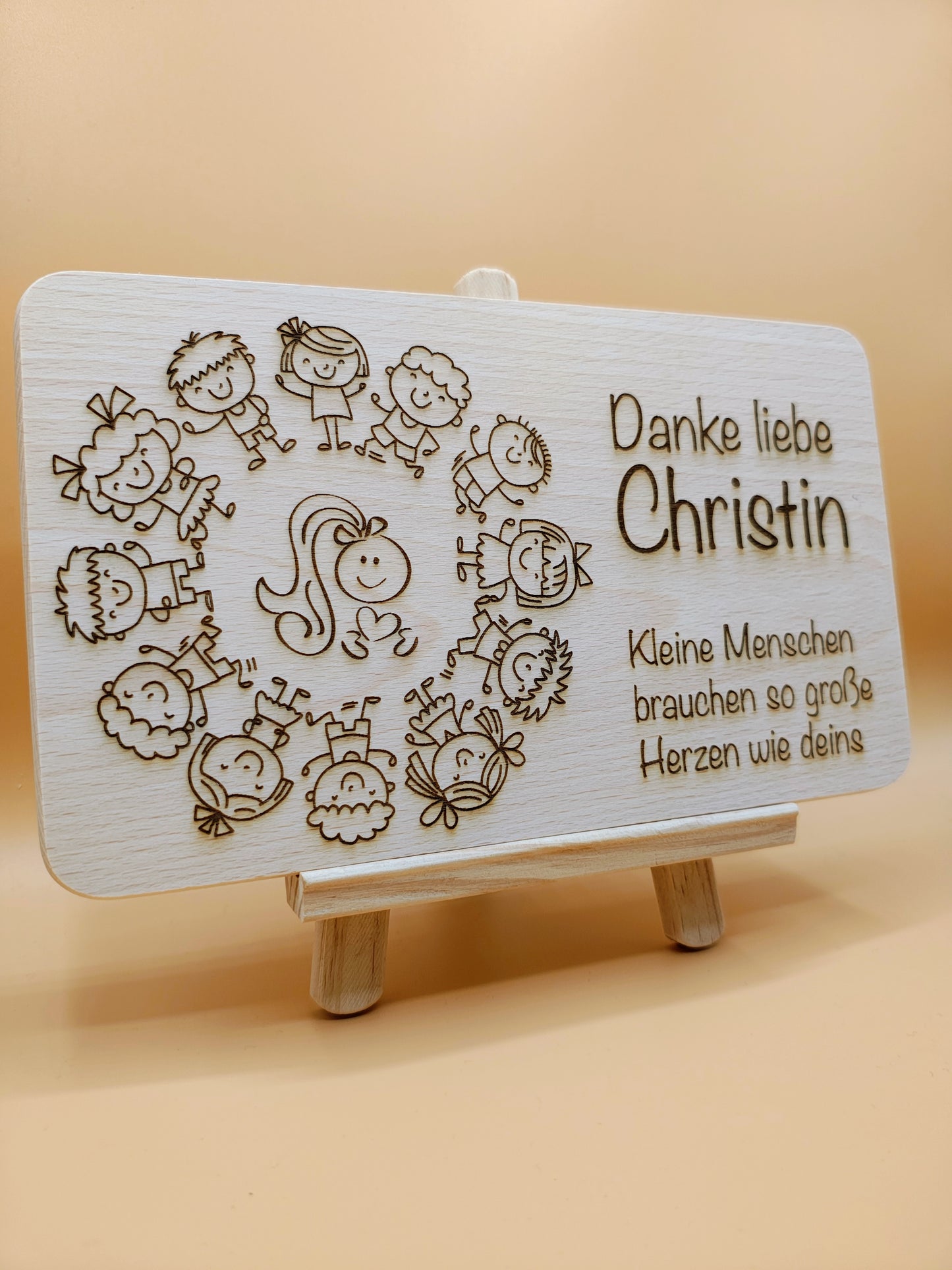 Frühstücksbrett personalisiertes Holzbrett mit Gravur, Geschenk zum Geburtstag, Muttertag, Weihnachten, Erzieher Abschied, Schneidebrett