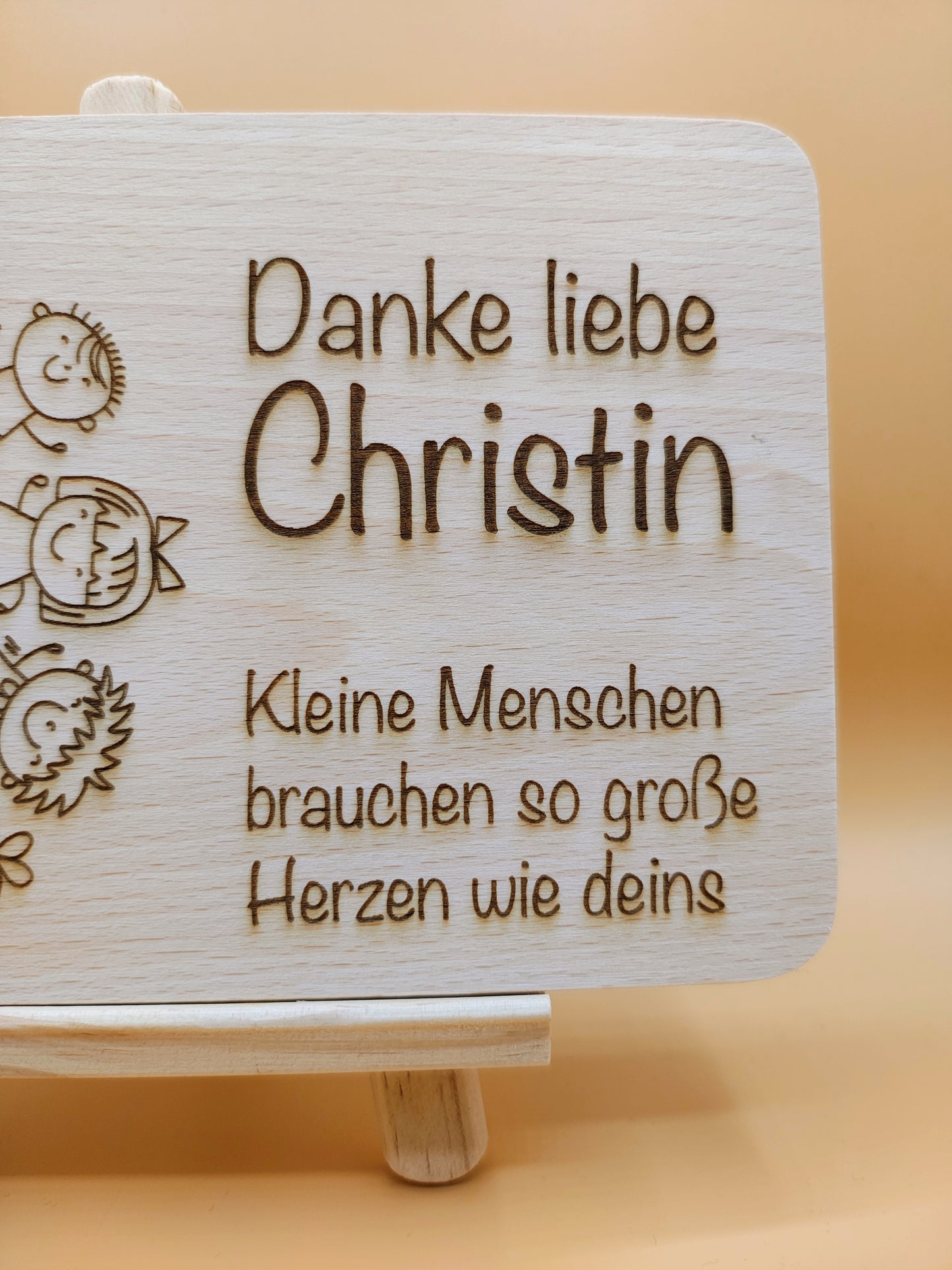 Frühstücksbrett personalisiertes Holzbrett mit Gravur, Geschenk zum Geburtstag, Muttertag, Weihnachten, Erzieher Abschied, Schneidebrett