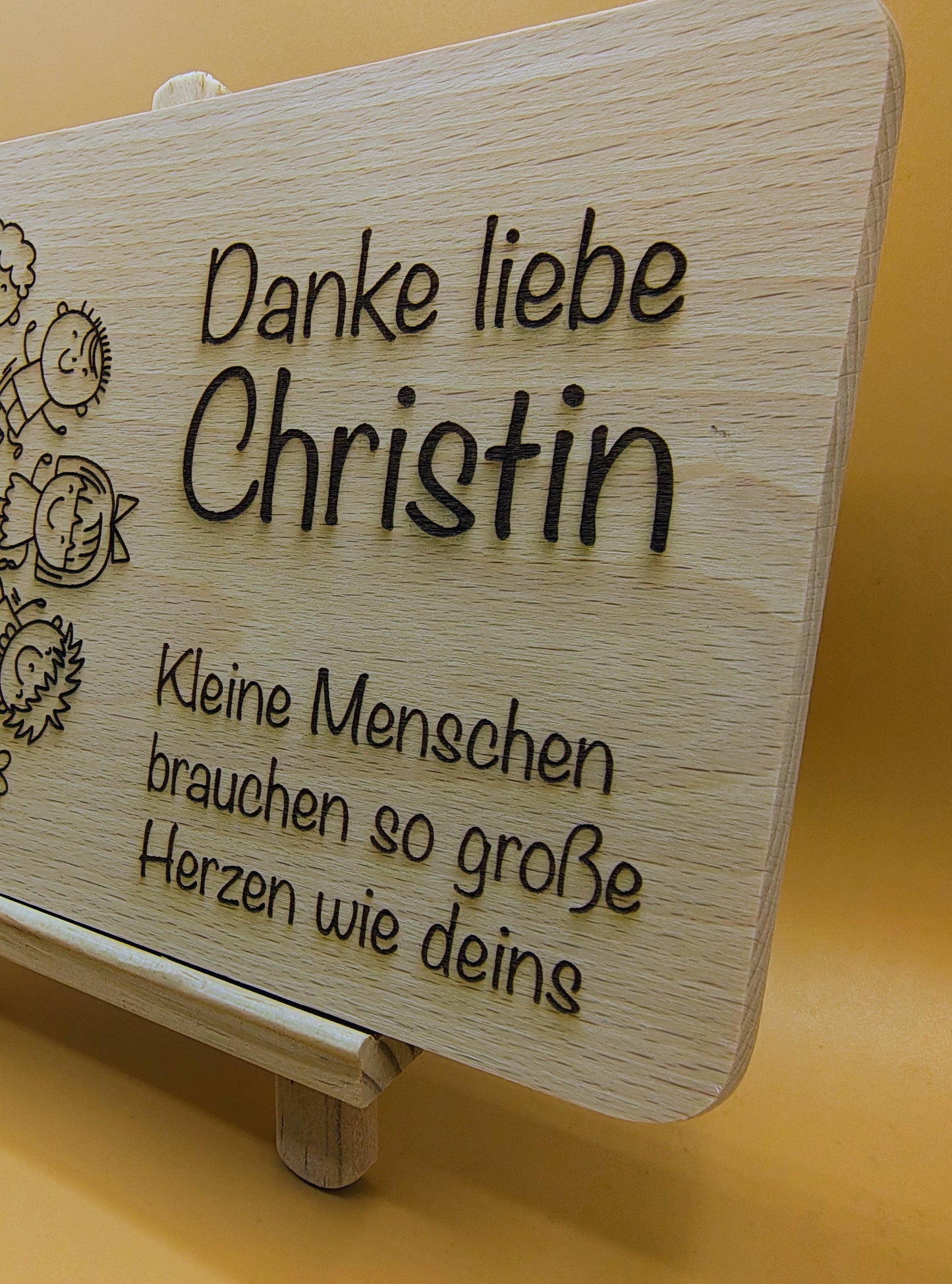 Frühstücksbrett personalisiertes Holzbrett mit Gravur, Geschenk zum Geburtstag, Muttertag, Weihnachten, Erzieher Abschied, Schneidebrett