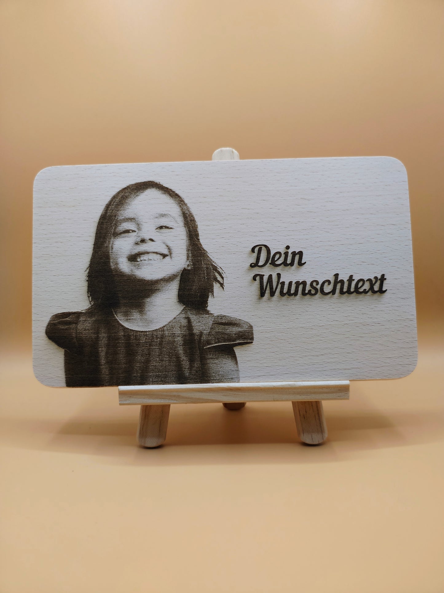 Schneidebrett mit Foto und Wunschtext