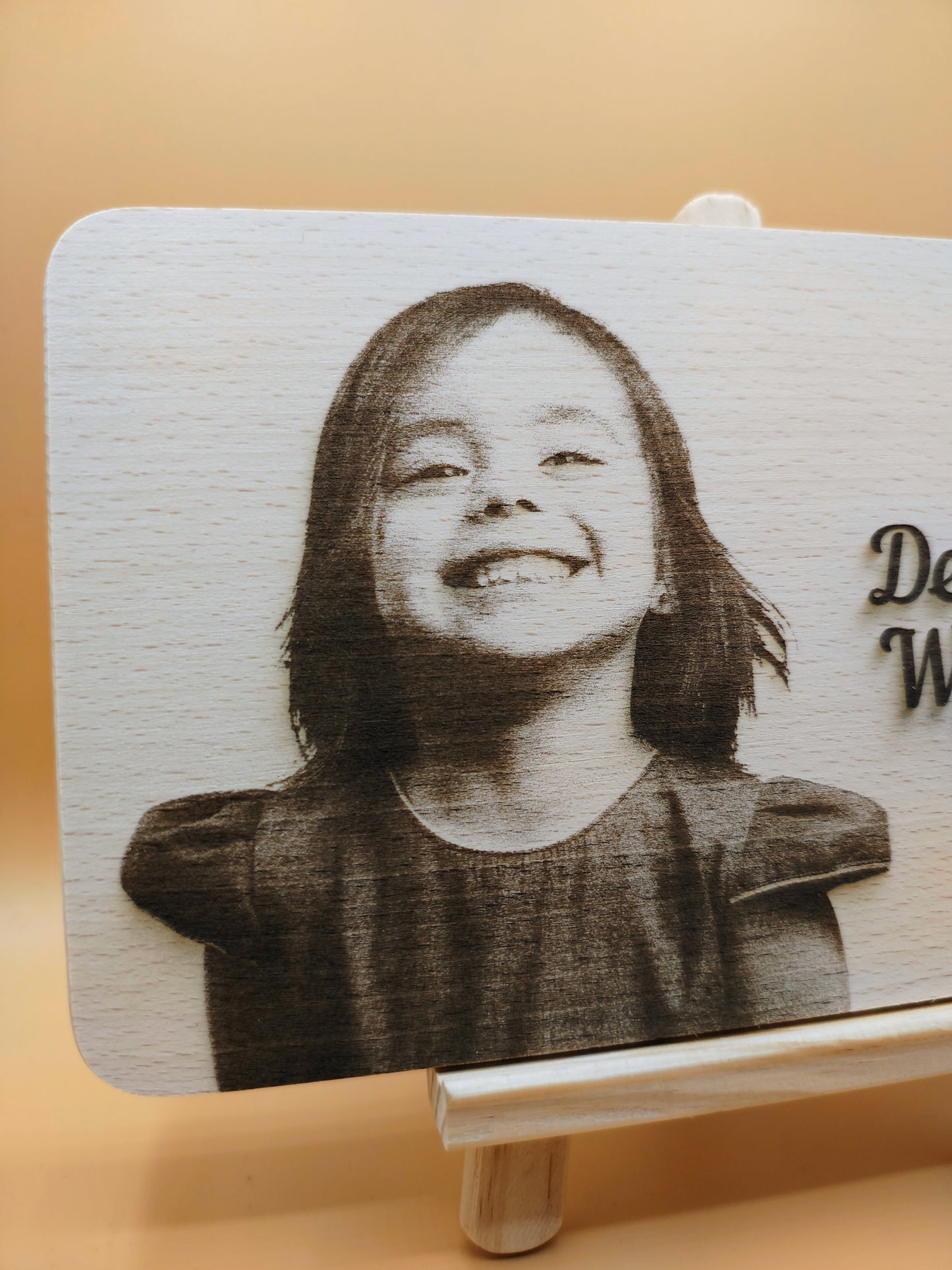 Schneidebrett mit Foto und Wunschtext