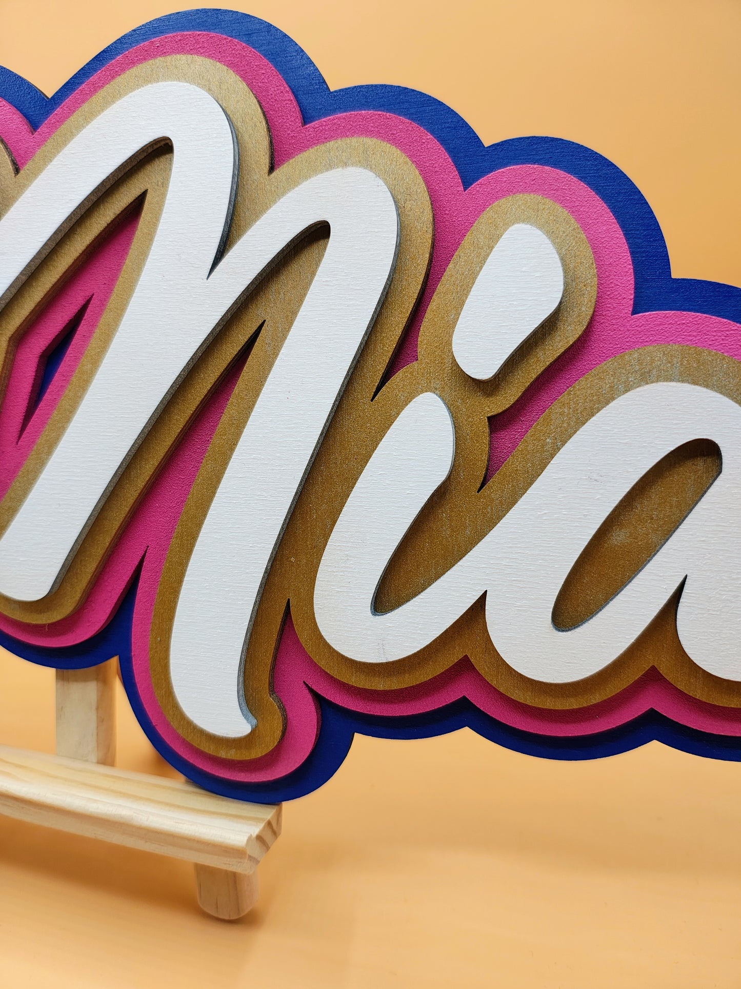 3D-Namensschild aus Holz in Wunschfarben | Wanddeko mit Wunschname, Jugendzimmer Dekoration, personalisiertes Holzschild