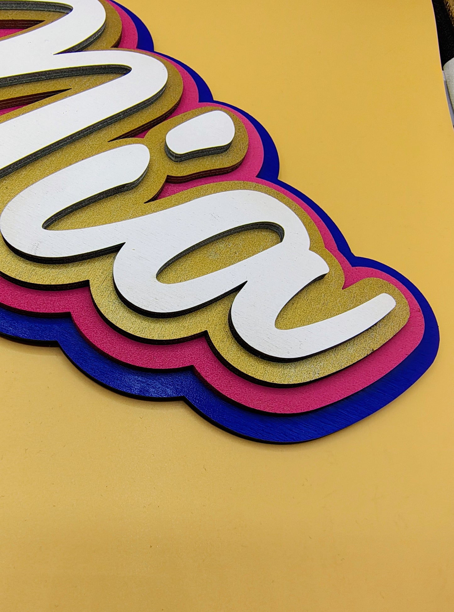 3D-Namensschild aus Holz in Wunschfarben | Wanddeko mit Wunschname, Jugendzimmer Dekoration, personalisiertes Holzschild