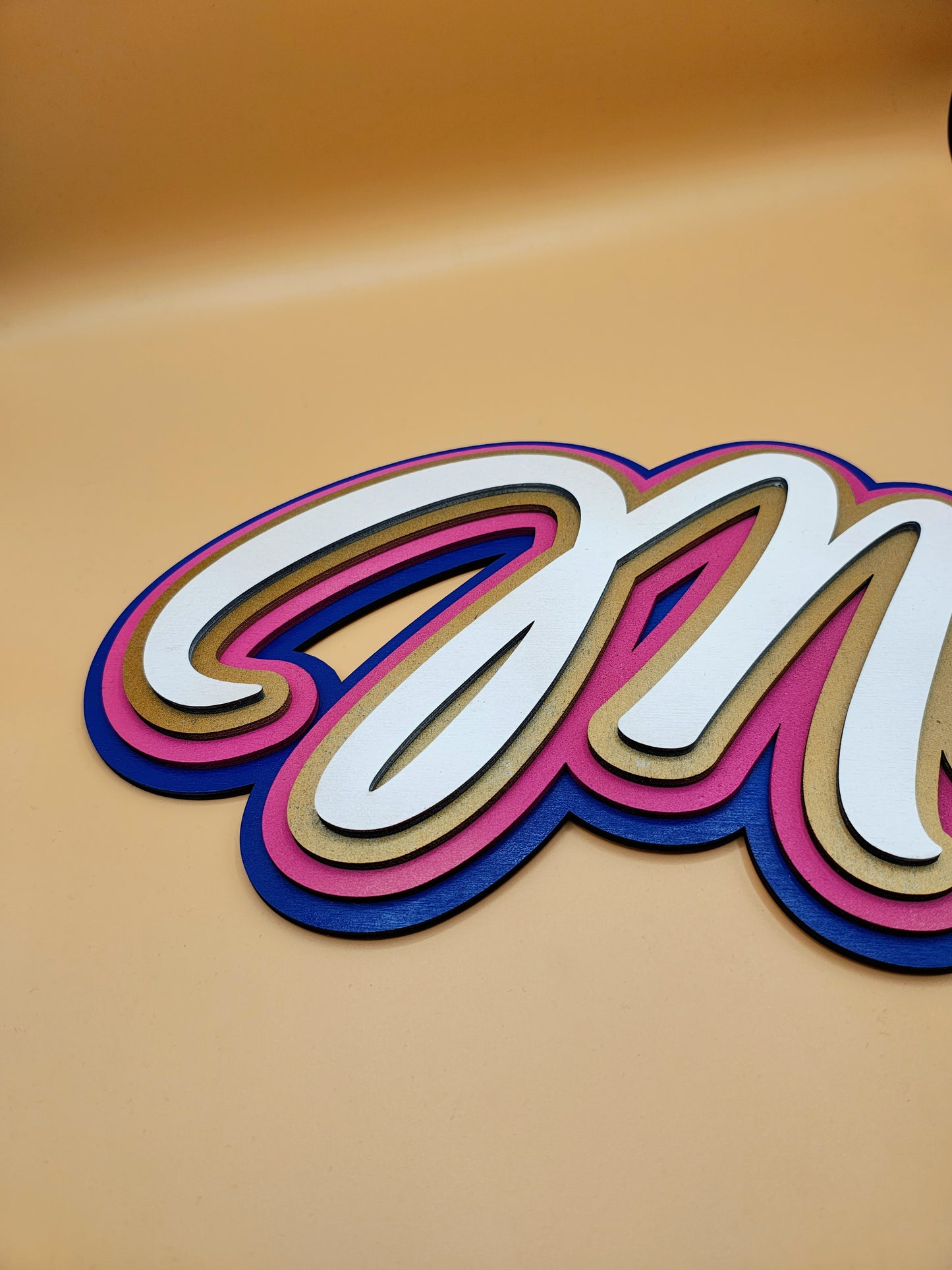 3D-Namensschild aus Holz in Wunschfarben | Wanddeko mit Wunschname, Jugendzimmer Dekoration, personalisiertes Holzschild