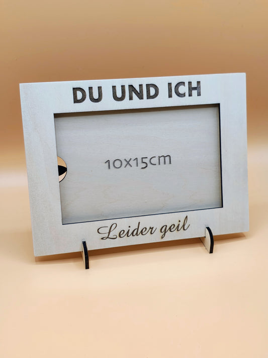 Personalisierter Bilderrahmen aus Holz mit Wunschtext | Gravierter Fotorahmen Geschenk zum Muttertag, Wanddeko, Fotos stilvoll präsentieren