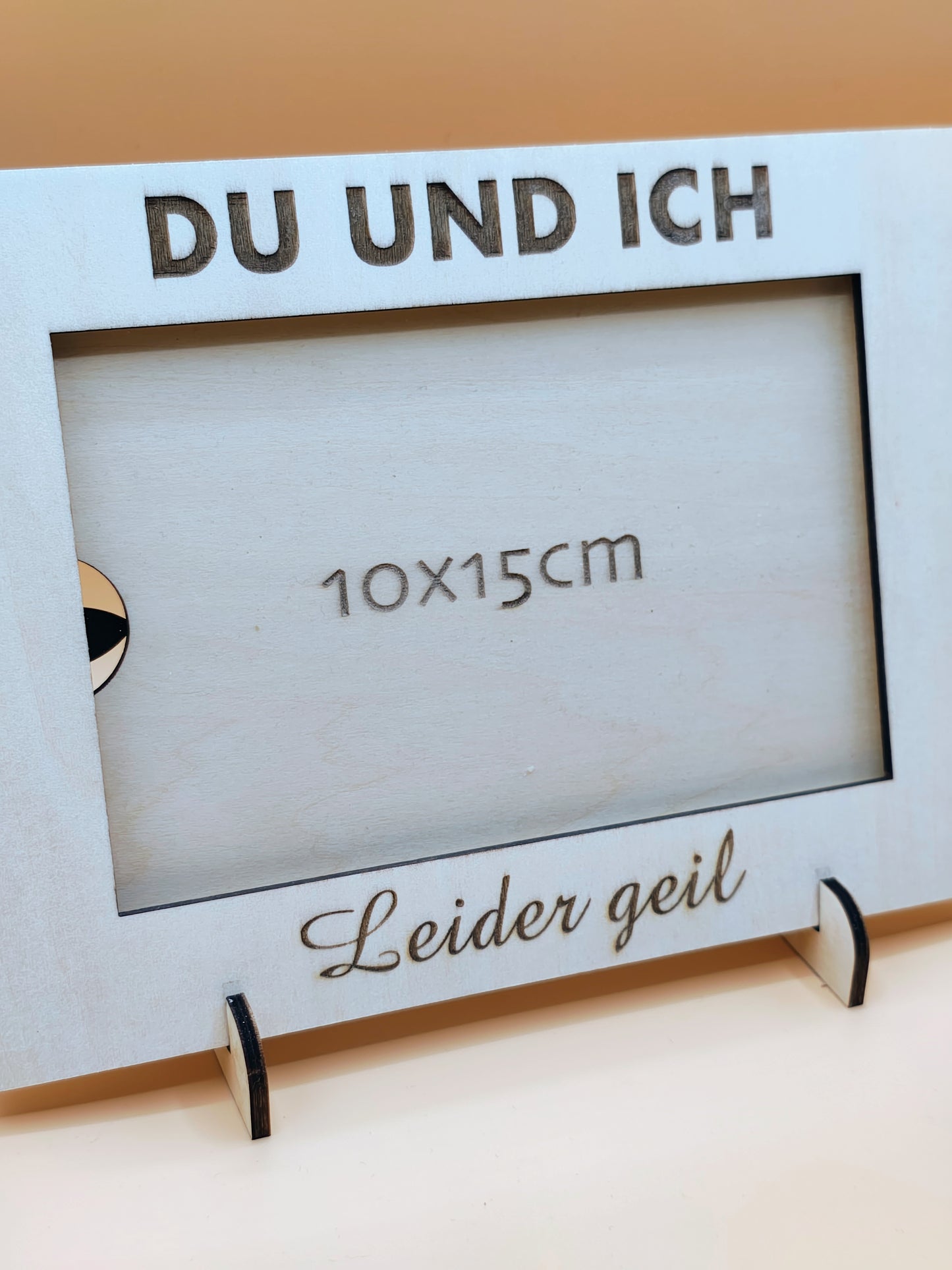 Personalisierter Bilderrahmen aus Holz mit Wunschtext | Gravierter Fotorahmen Geschenk zum Muttertag, Wanddeko, Fotos stilvoll präsentieren