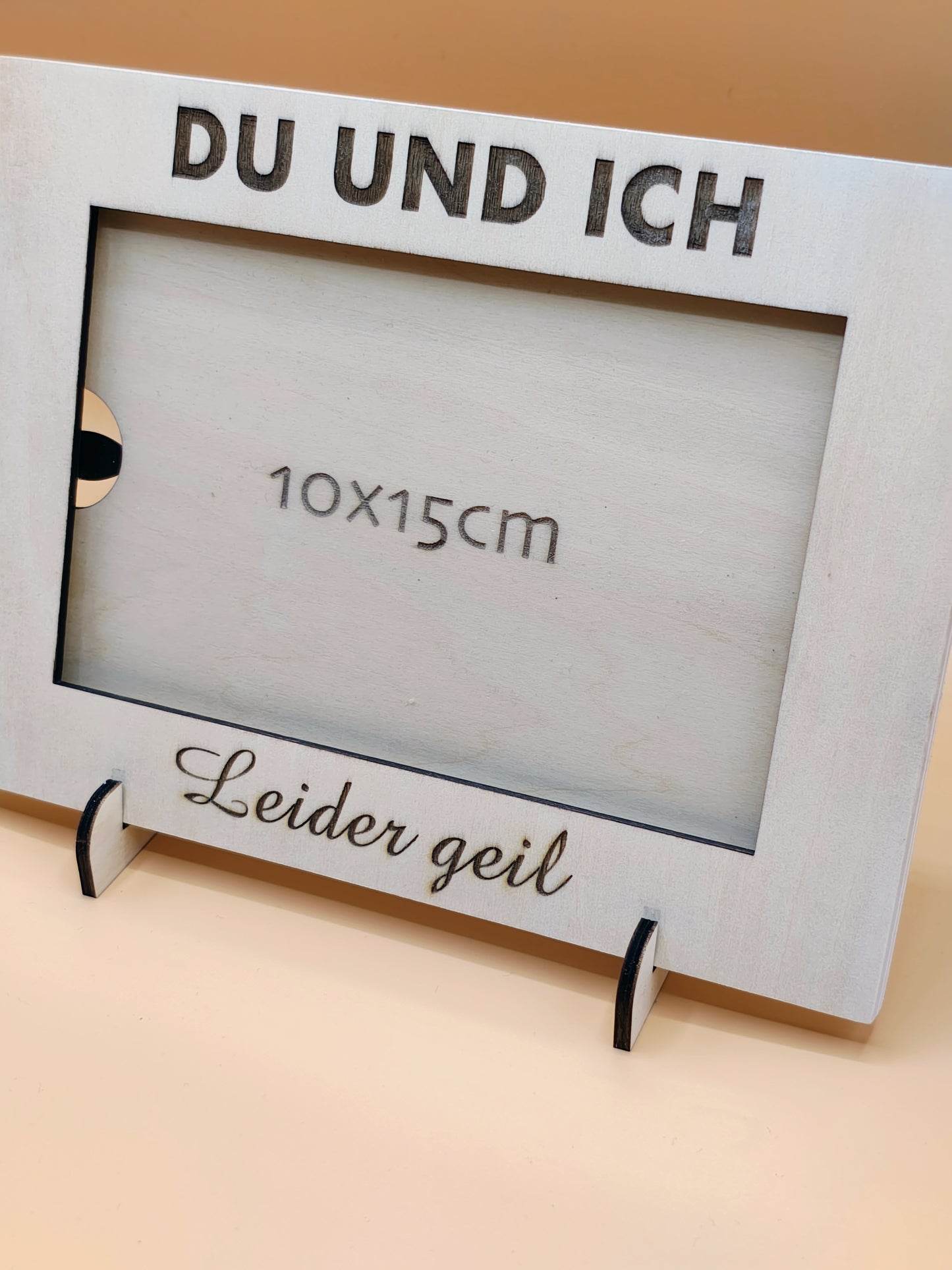 Personalisierter Bilderrahmen aus Holz mit Wunschtext | Gravierter Fotorahmen Geschenk zum Muttertag, Wanddeko, Fotos stilvoll präsentieren