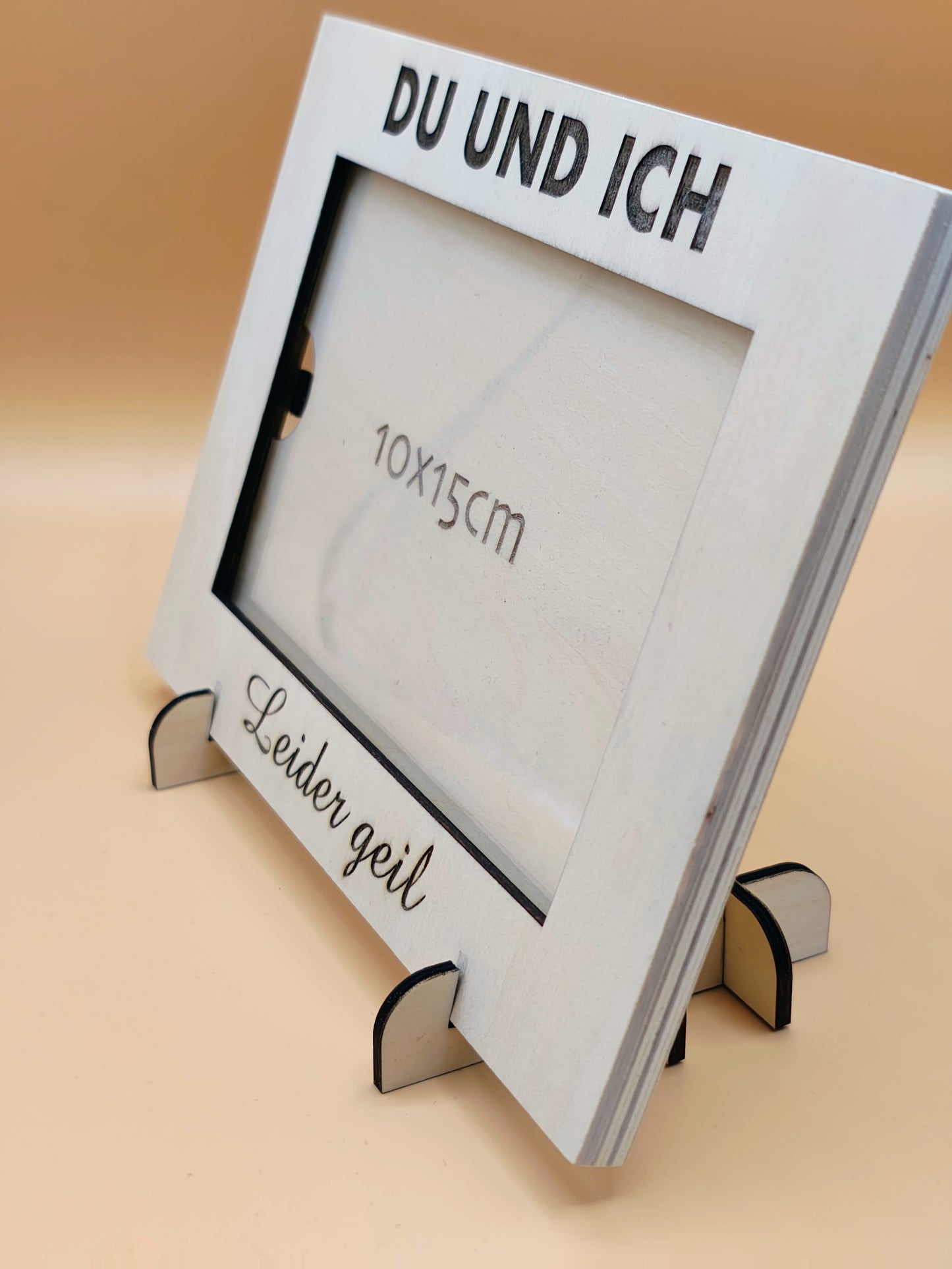 Personalisierter Bilderrahmen aus Holz mit Wunschtext | Gravierter Fotorahmen Geschenk zum Muttertag, Wanddeko, Fotos stilvoll präsentieren