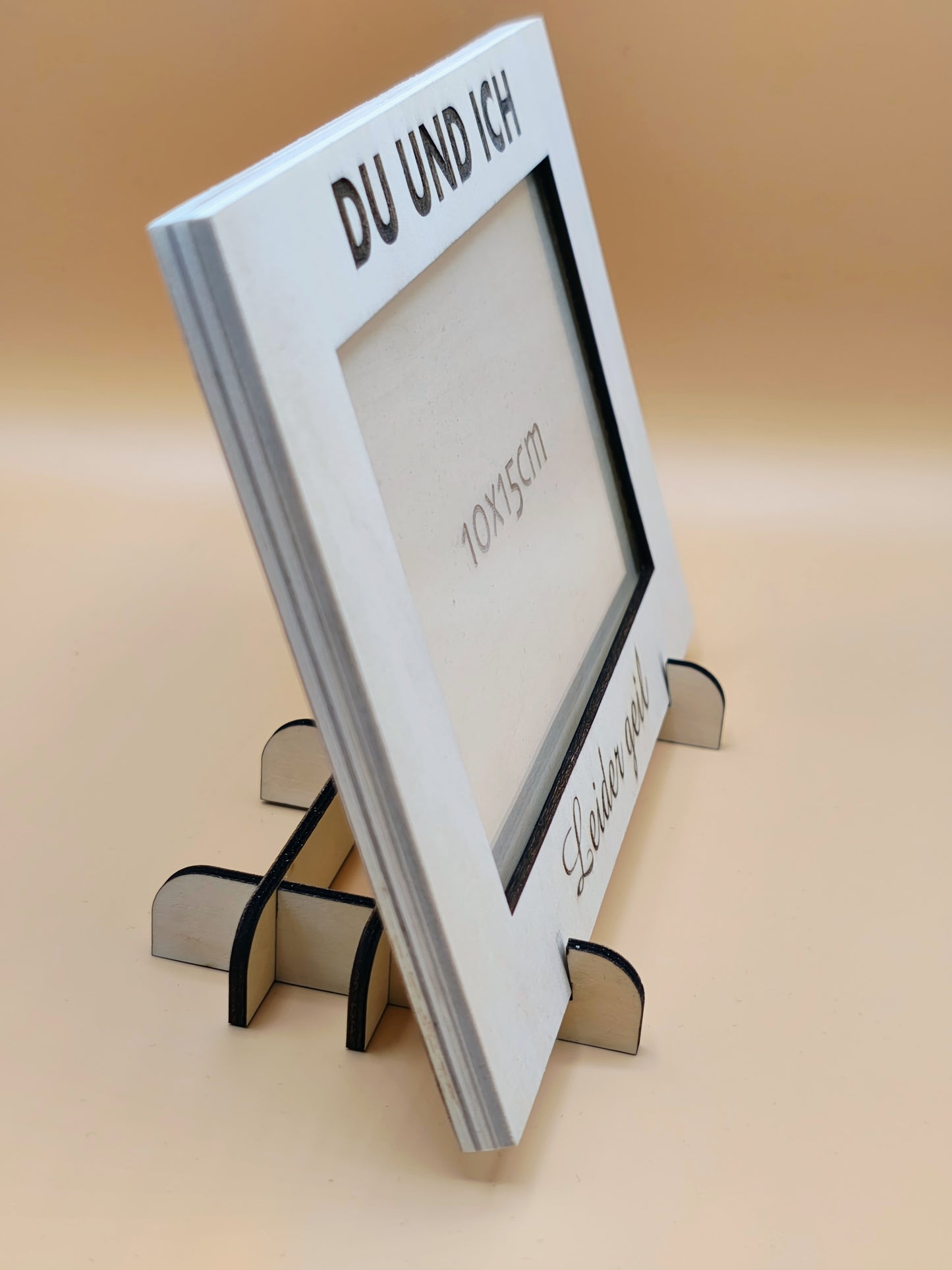 Personalisierter Bilderrahmen aus Holz mit Wunschtext | Gravierter Fotorahmen Geschenk zum Muttertag, Wanddeko, Fotos stilvoll präsentieren